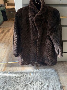 Women's reversible  Jacket - Deep Brown Cozy Coat